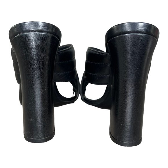 Gucci Webby Leather Mule Open Toe Block Heel Sandals - Picture 8 of 12